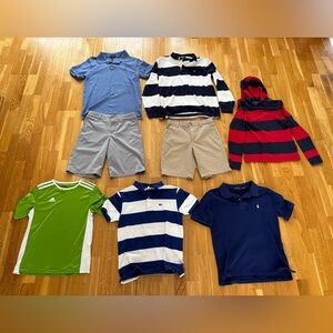Ralph Lauren (3) Lacoste (1) Adidas (1) Crewcuts (1 )shirt, 1 shorts) UA shorts